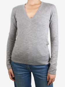 Gabriela Hearst Grey V-neckline cashmere-silk blend sweater - size M