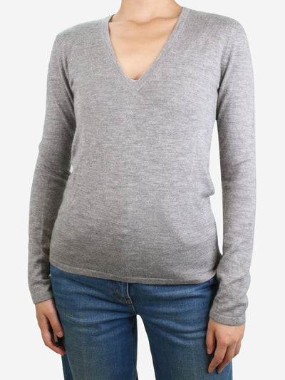 Grey V-neckline cashmere-silk blend sweater - size M Knitwear Gabriela Hearst 