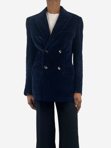 Blaze Milano Blue double-breasted corduroy blazer - size UK 4