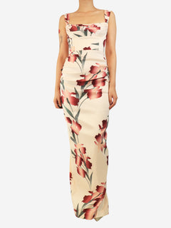 Pink Linnea floral maxi dress - size UK 8