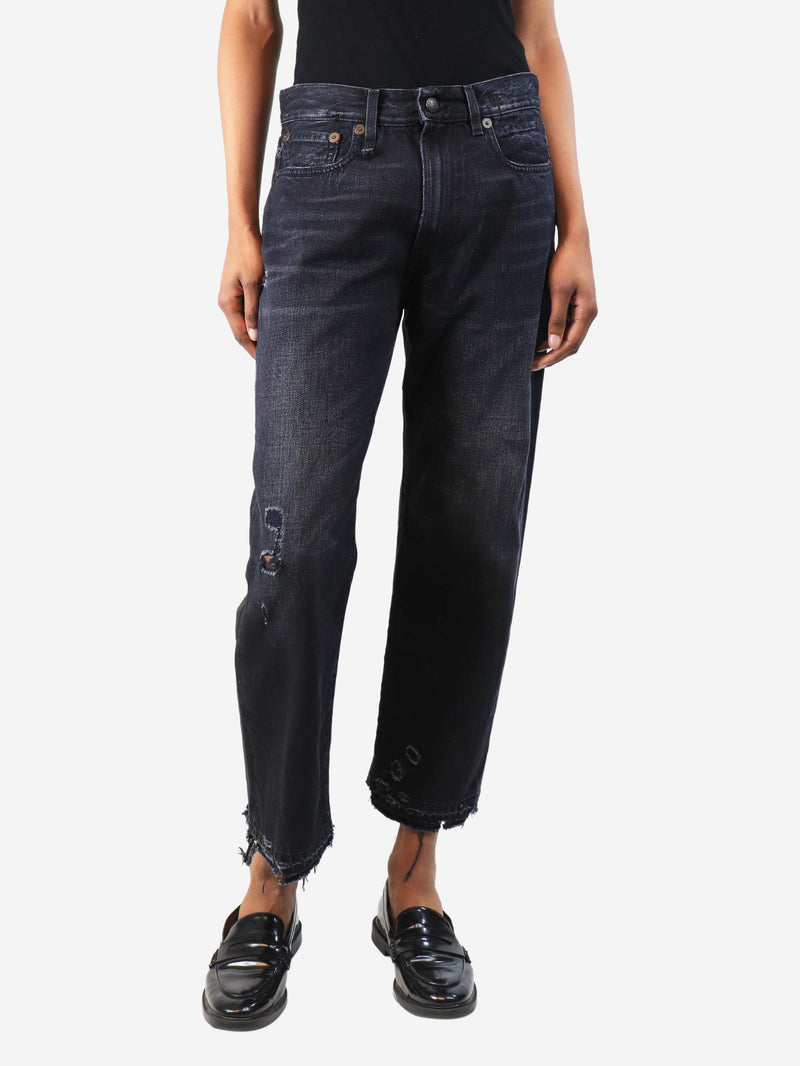 Black distressed jeans - size UK 8 Trousers R13 
