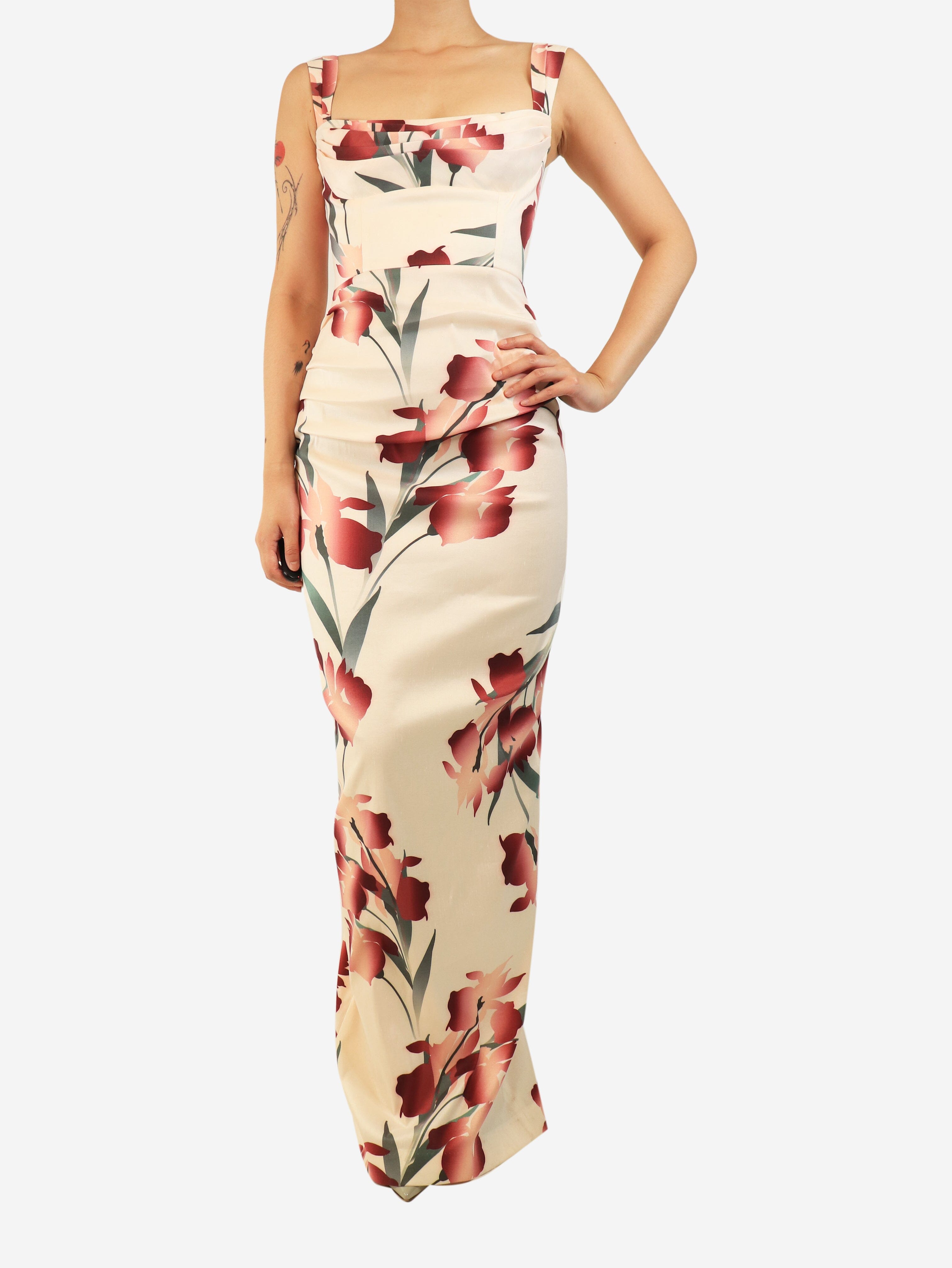 Pink Linnea floral maxi dress - size UK 8 Dresses Rebecca Vallance 