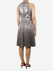 Prada Multicolour sleeveless floral jacquard midi dress - size UK 8