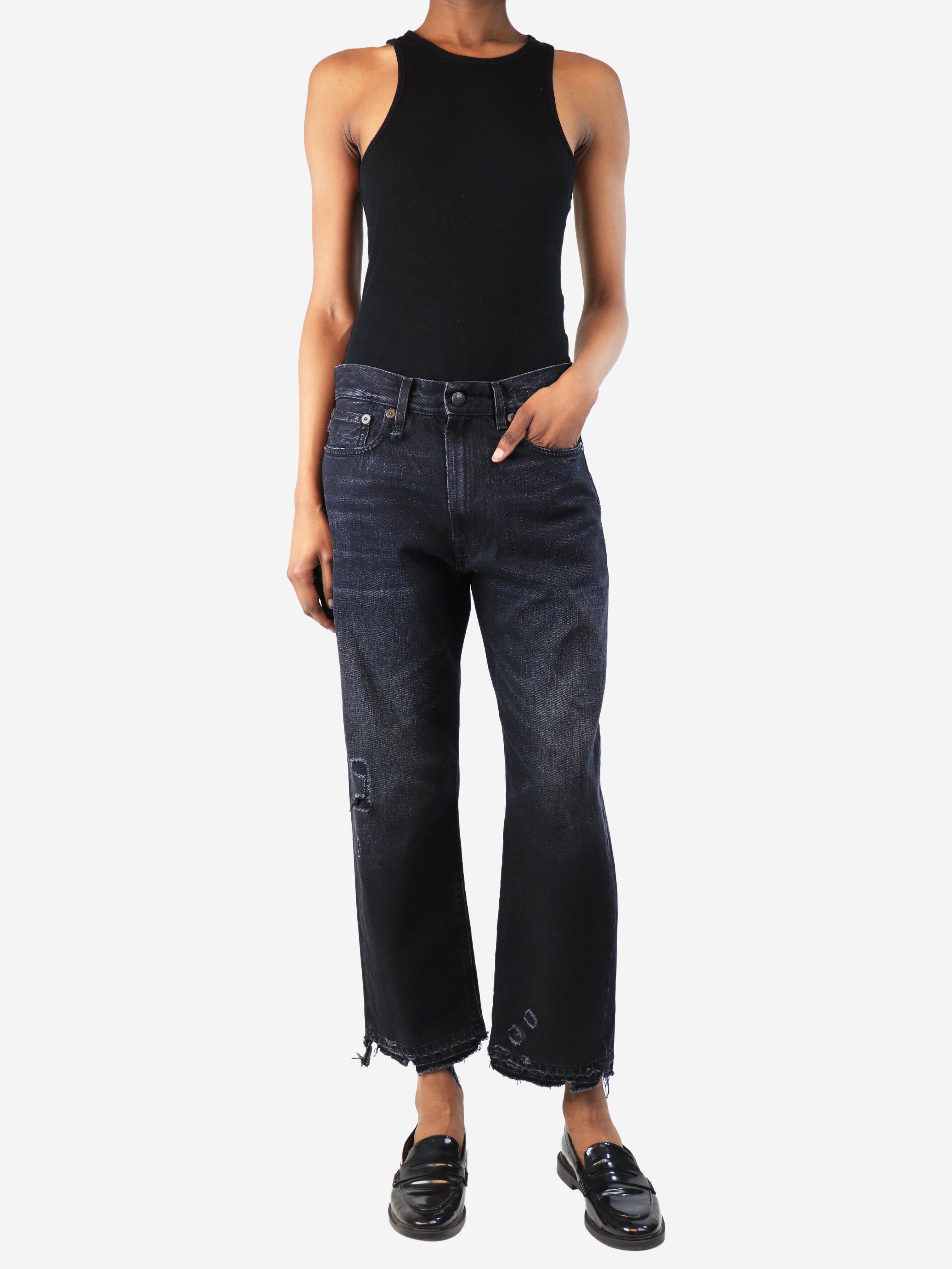 Black distressed jeans - size UK 8 Trousers R13 