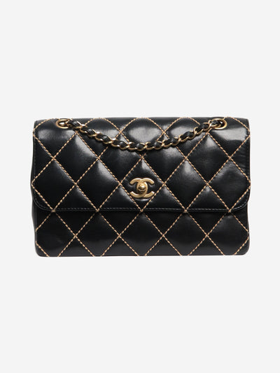 Black vintage 2002 lambskin contrast-stitched Classic Single Flap bag Shoulder bags Chanel 