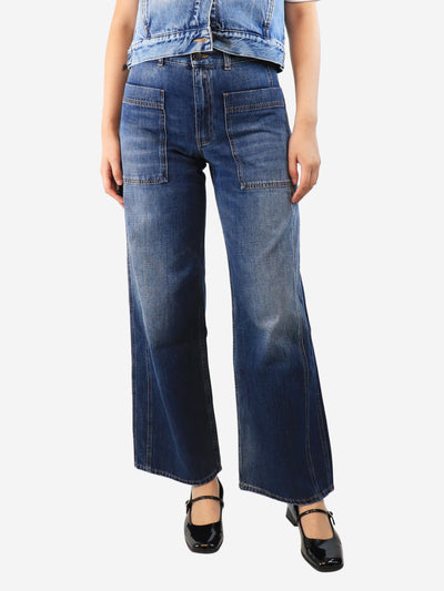 Blue wide-leg jeans - size UK 8 Trousers ME+EM 