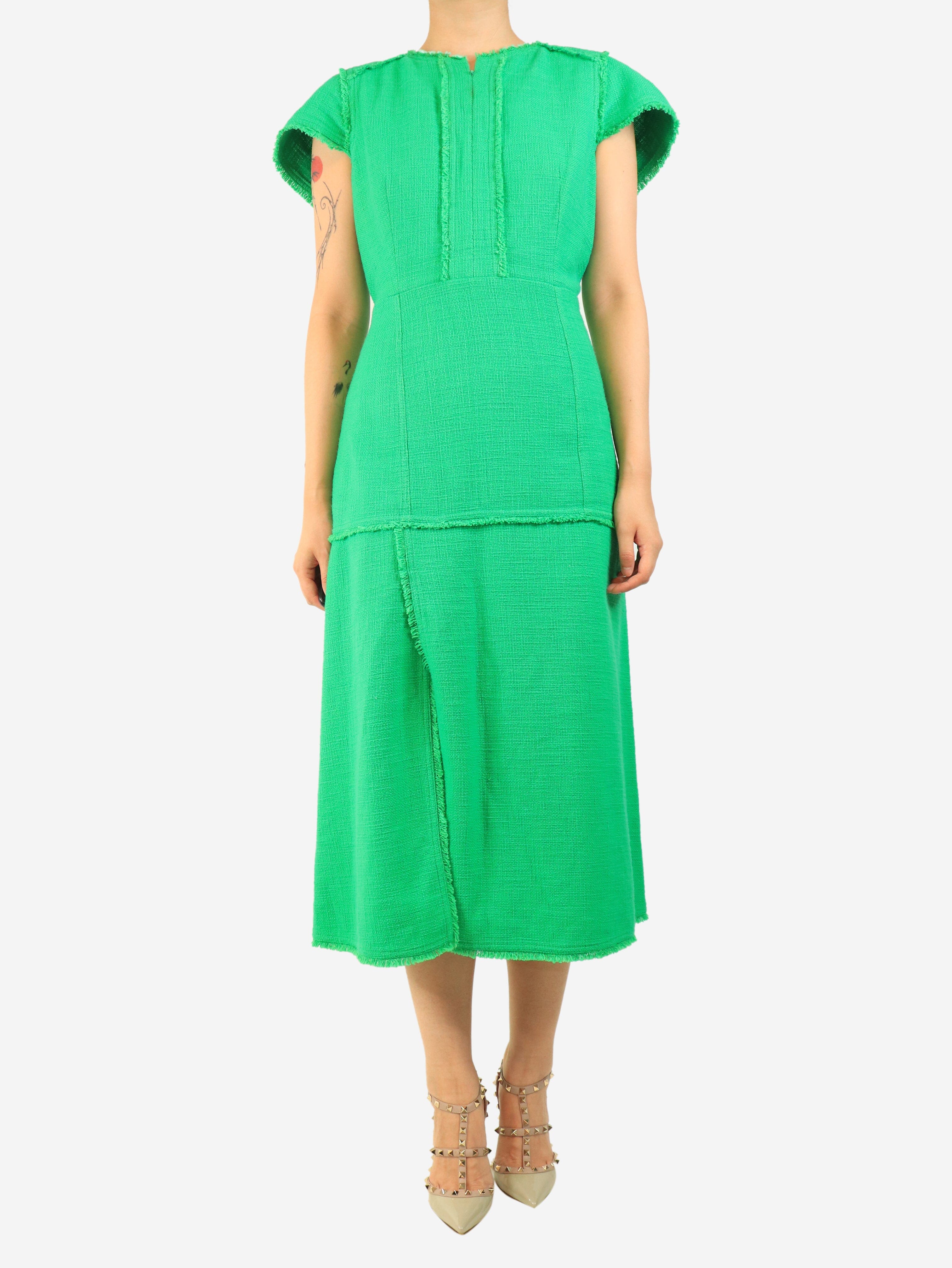 Green tweed midi dress - size UK 16 Dresses ME+EM 