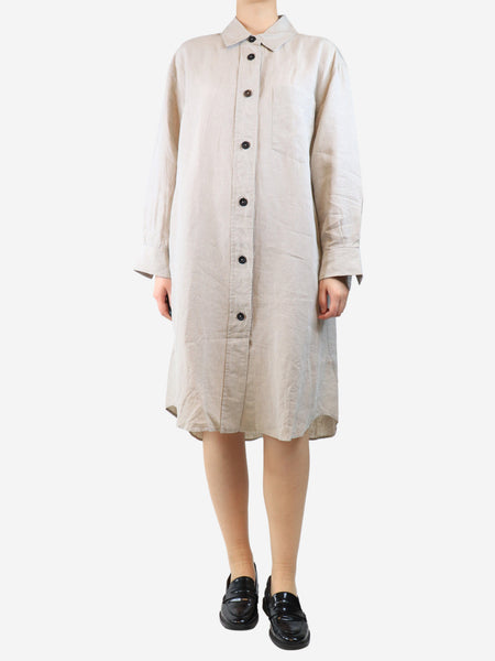 Neutral linen shirt dress - size UK 10 product image
