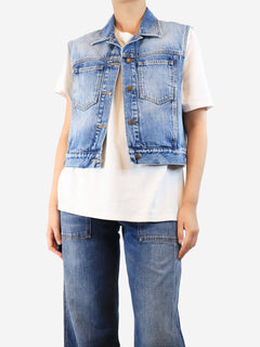 Blue denim vest - size UK 8 Coats & Jackets ME+EM 