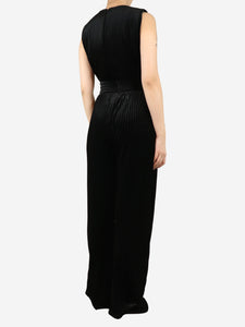 Balmain Black velvet sleeveless jumpsuit - size UK 10