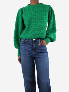 Idano Green cable-knit jumper - size XS