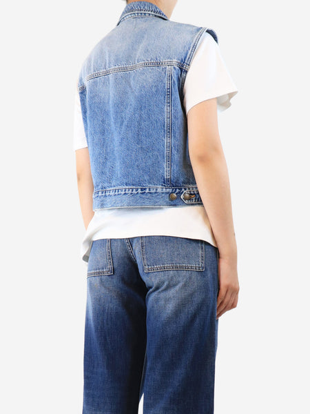 Blue denim vest - size UK 8 alternate image