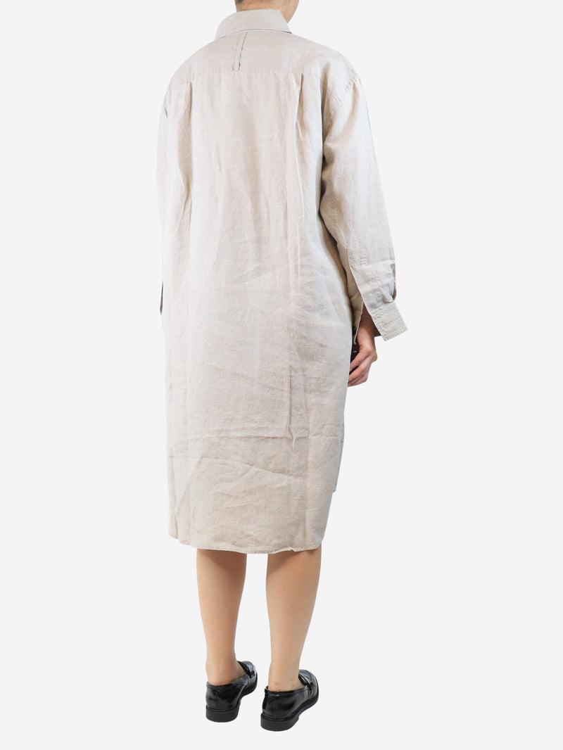 Neutral linen shirt dress - size UK 10 Dresses Margaret Howell 