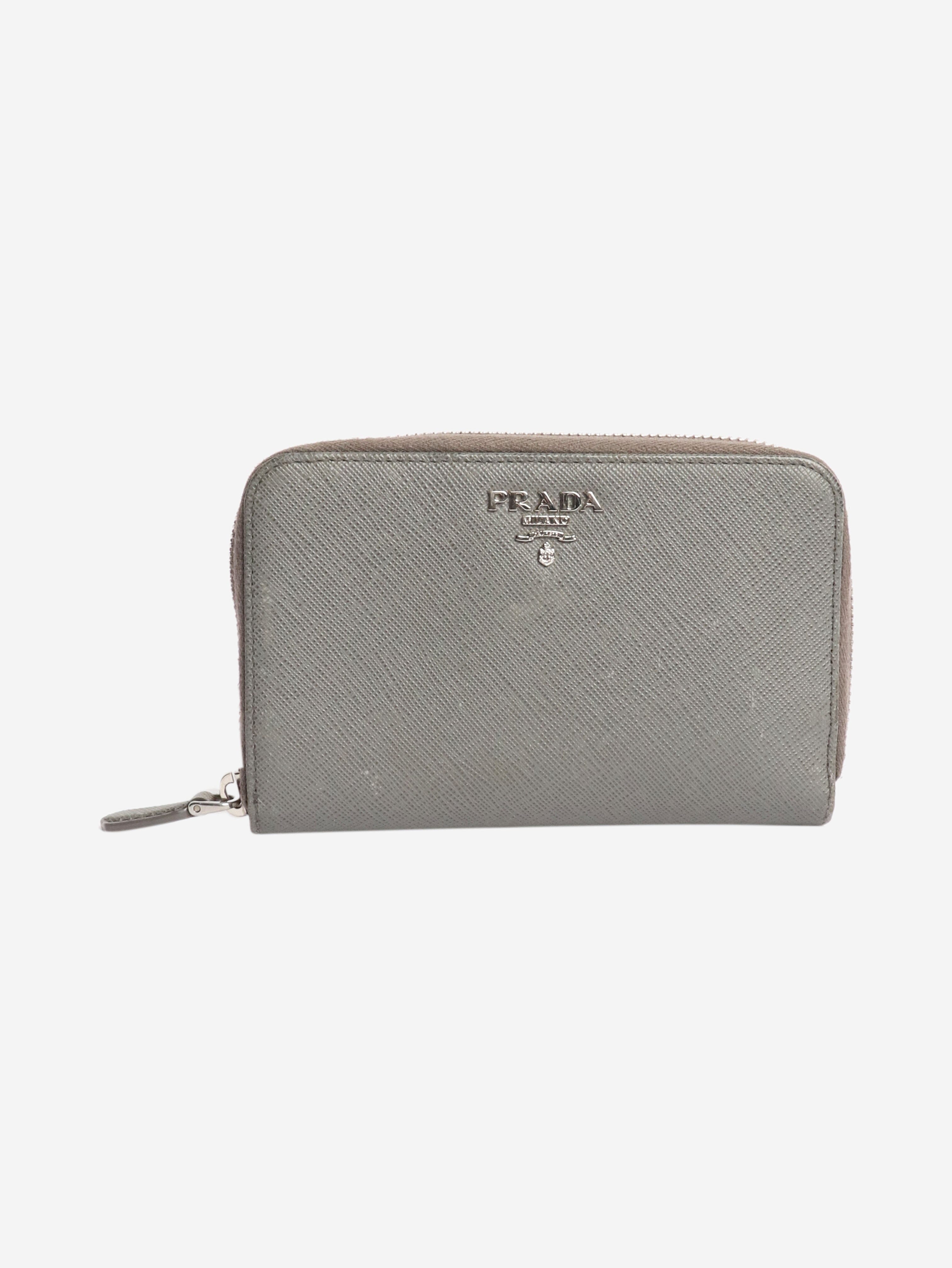 Grey Saffiano zip wallet Wallets, Purses & Small Leather Goods Prada 