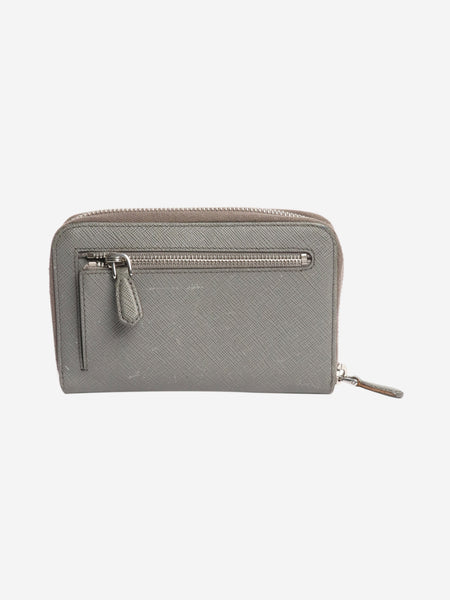 Grey Saffiano zip wallet alternate image