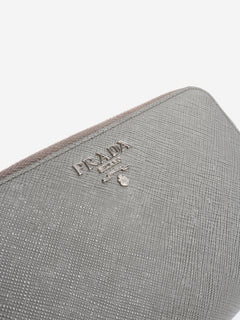 Grey Saffiano zip wallet Wallets, Purses & Small Leather Goods Prada 