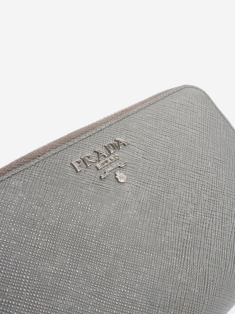 Grey Saffiano zip wallet Wallets, Purses & Small Leather Goods Prada 