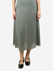 Christian Dior Grey silk midi skirt - size UK 8