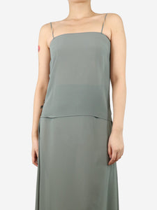 Christian Dior Greyish green silk camisole - size UK 8