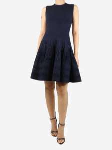 Alaia Navy blue ribbed tank dress - size UK 12