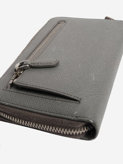 Grey Saffiano zip wallet Wallets, Purses & Small Leather Goods Prada 