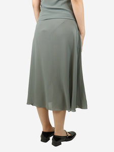 Christian Dior Grey silk midi skirt - size UK 8