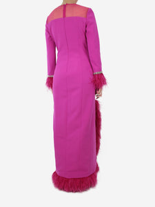 Huishan Zhang Magenta pink sparkly bejewelled dress - size UK 10