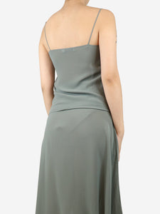 Christian Dior Greyish green silk camisole - size UK 8