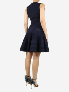 Alaia Navy blue ribbed tank dress - size UK 12