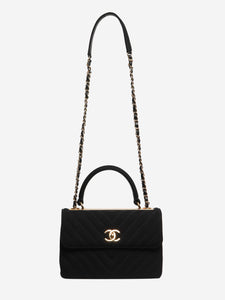 Chanel Black 2019 medium chevron-quilted jersey Trendy shoulder bag