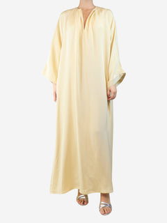 Butter yellow silk crepe dress - size UK 12 Dresses La Collection 