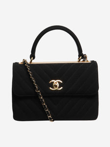Chanel Black 2019 medium chevron-quilted jersey Trendy shoulder bag