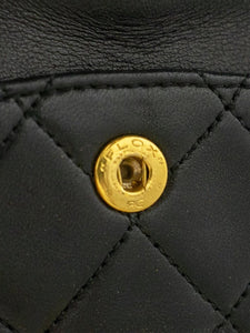 Chanel Black vintage 1989 lambskin Classic Double Flap bag