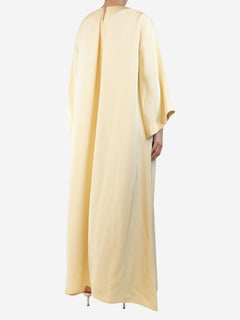 Butter yellow silk crepe dress - size UK 12 Dresses La Collection 