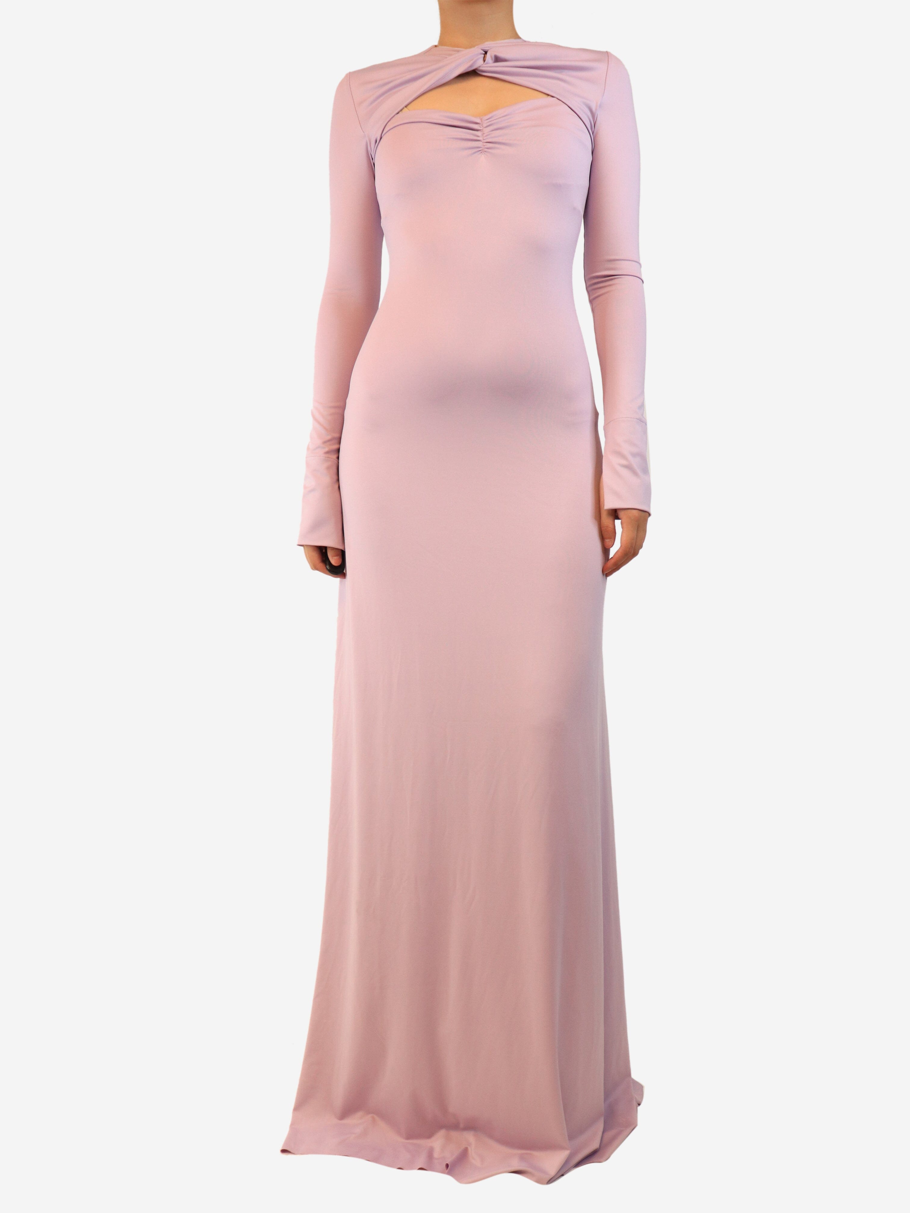 Lilac long sleeve knot detail evening dress - size UK 8 Dresses Victoria Beckham 
