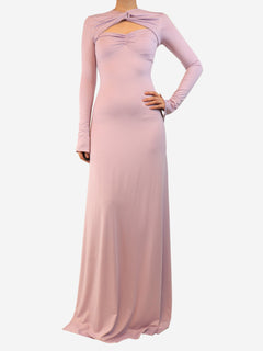 Lilac long sleeve knot detail evening dress - size UK 8 Dresses Victoria Beckham 