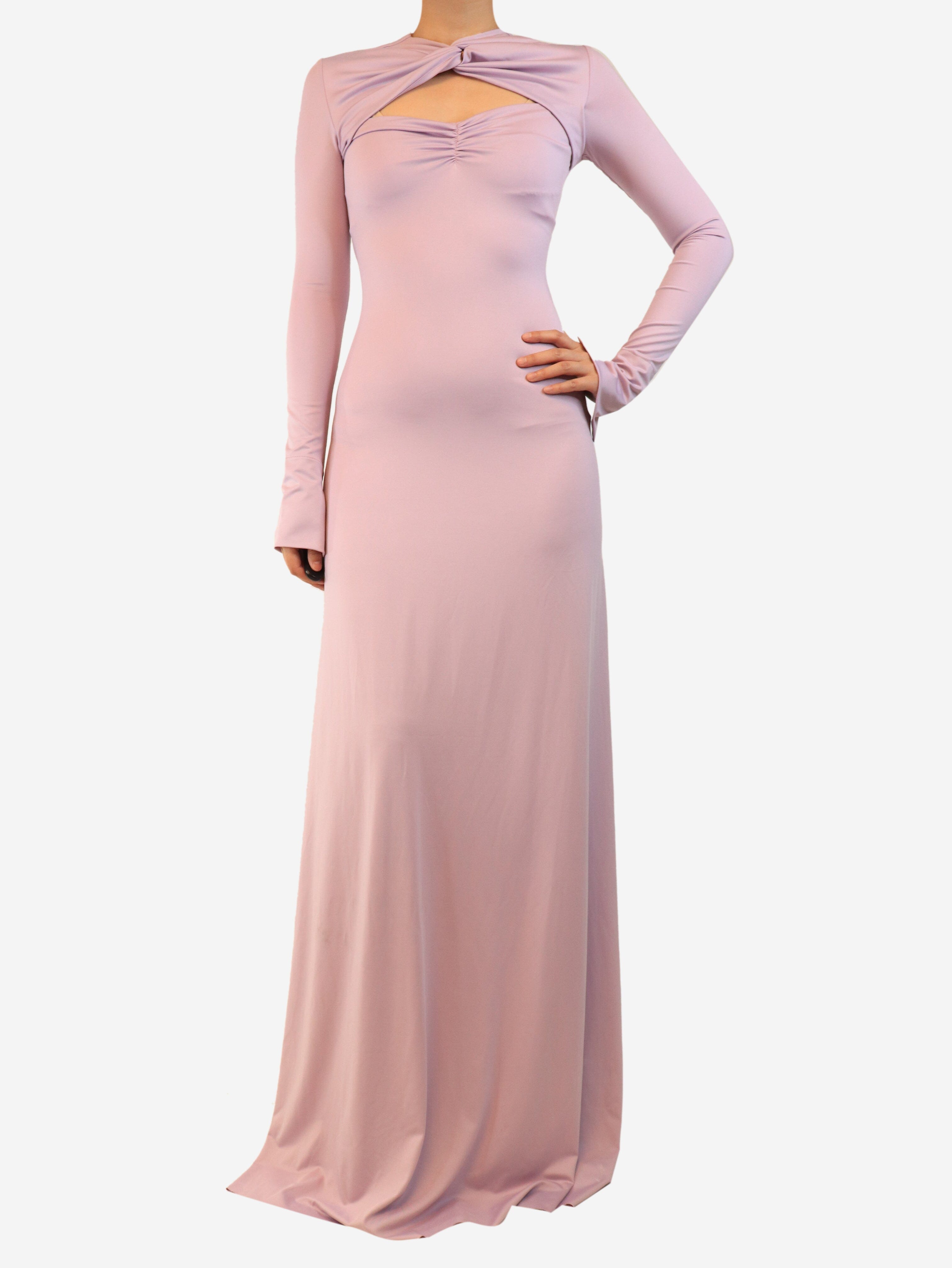 Lilac long sleeve knot detail evening dress - size UK 8 Dresses Victoria Beckham 