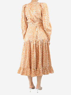 Orange leopard printed midi dress - size UK 10 Dresses Ulla Johnson 