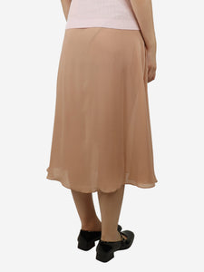 Christian Dior Peach silk midi skirt - size UK 8