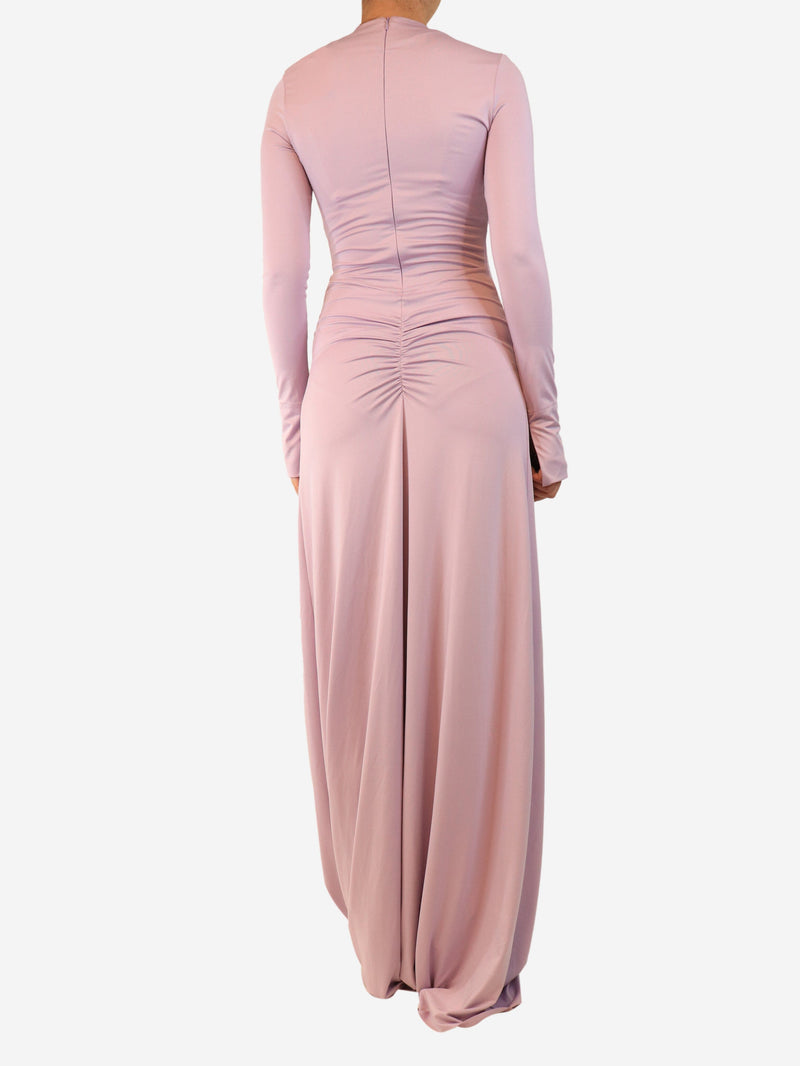 Lilac long sleeve knot detail evening dress - size UK 8 Dresses Victoria Beckham 