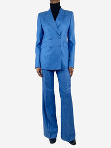 Gabriela Hearst Blue wool-blend jacket and trouser set - size UK 6