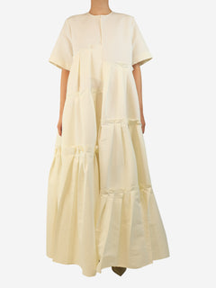 White tiered ruffle gown - size UK 12