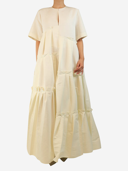 White tiered ruffle gown - size UK 12 product image