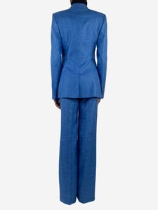 Gabriela Hearst Blue wool-blend jacket and trouser set - size UK 6