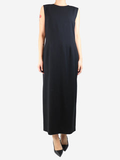Black sleeveless wool midi dress - size UK 12 Dresses La Collection 