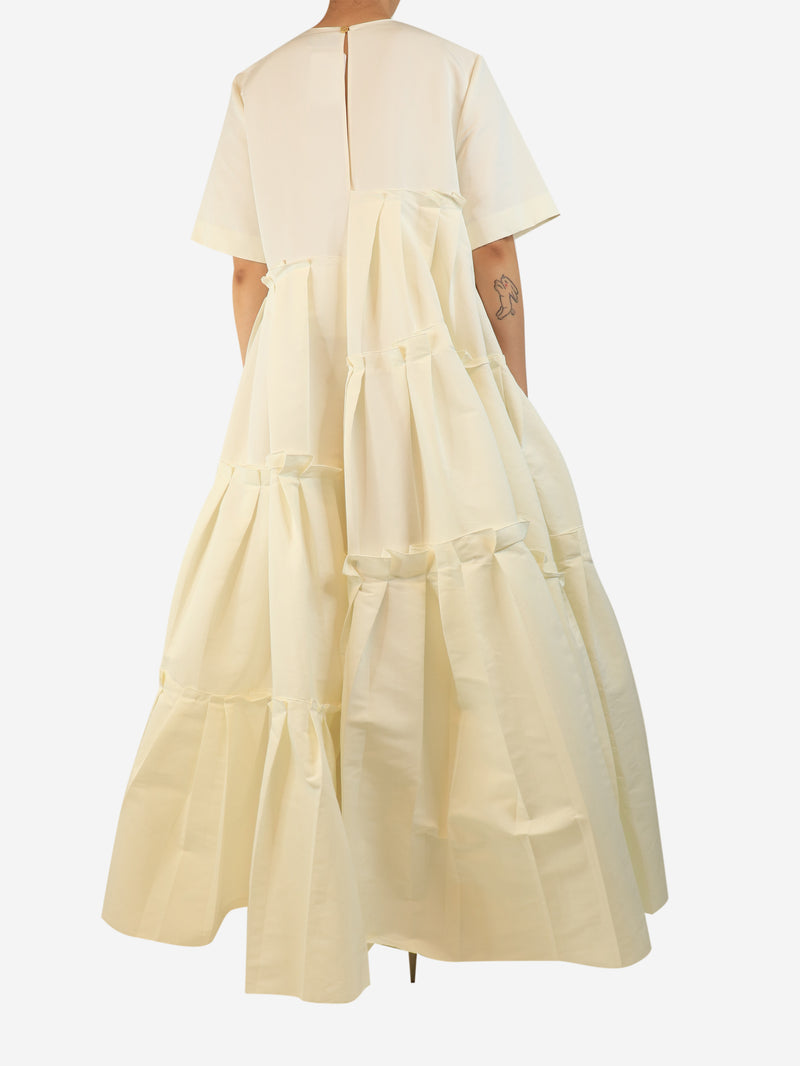 White tiered ruffle gown - size UK 12