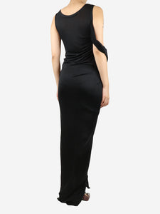 Christian Dior Black asymmetric draped dress - size UK 10