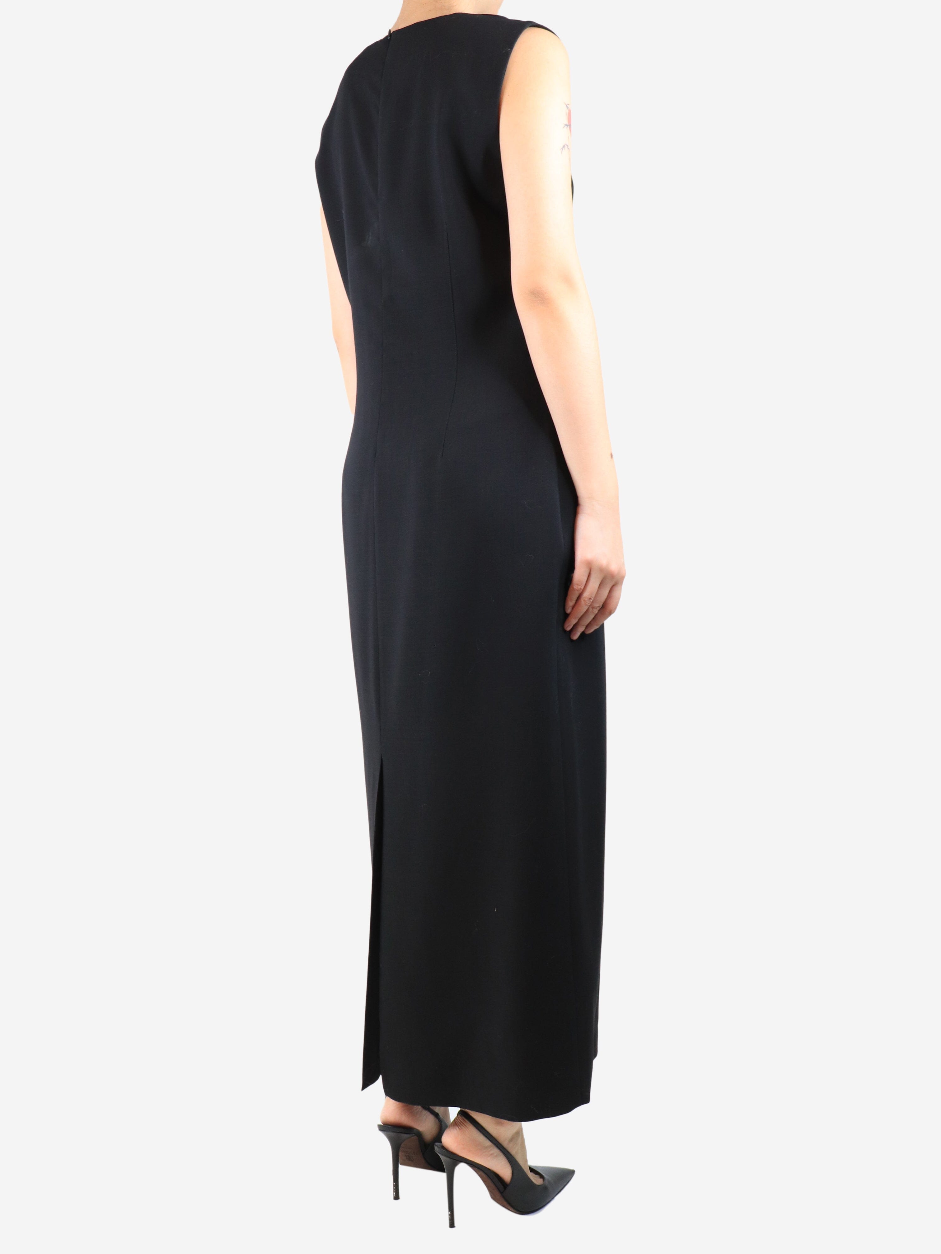 Black sleeveless wool midi dress - size UK 12 Dresses La Collection 