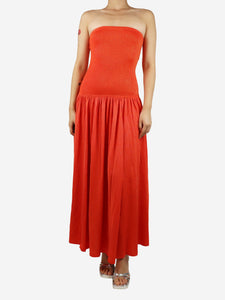 Zimmermann Blood Orange Tranquillity metallic maxi dress - size S