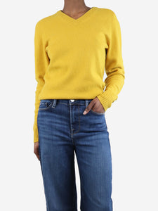 Joesph Mustard v neck knitted sweater - size UK 8